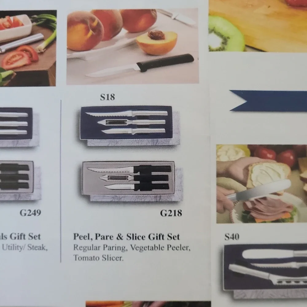Rada Cutlery Peel Pare & Slice Gift Set S18 Silver 3 Piece Kitchen Tool Set USA